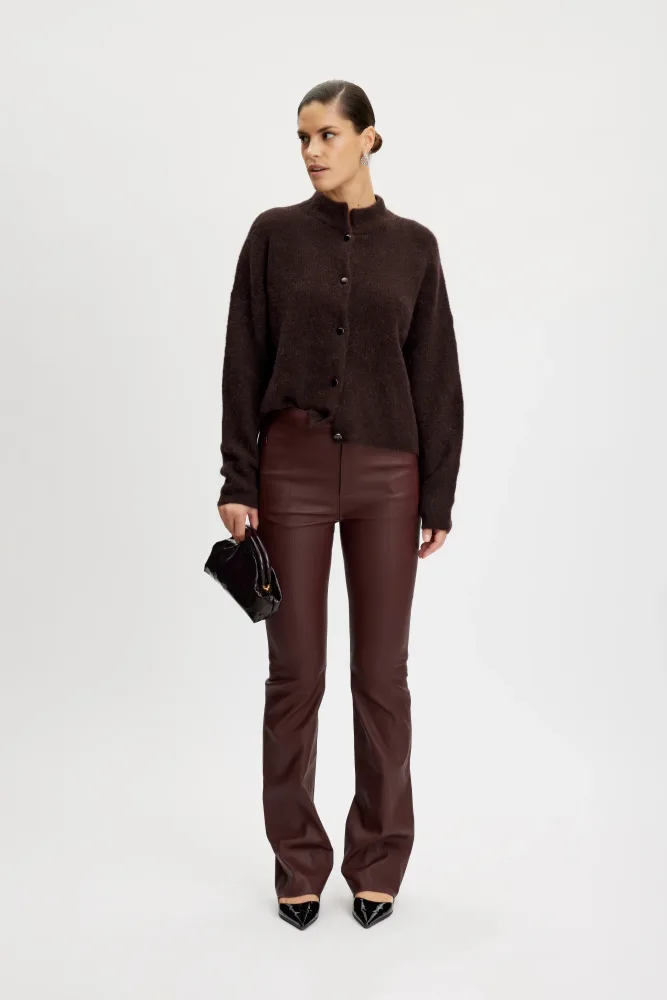 AlphaGZ Short Cardigan - Deep Brown Melange - Bilde 3