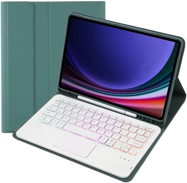 Farget bakbelyst Bluetooth-tastatur i lær med nettbrettdeksel og pennholder for iPad Pro 12,9 2015/2017 - Bilde 3