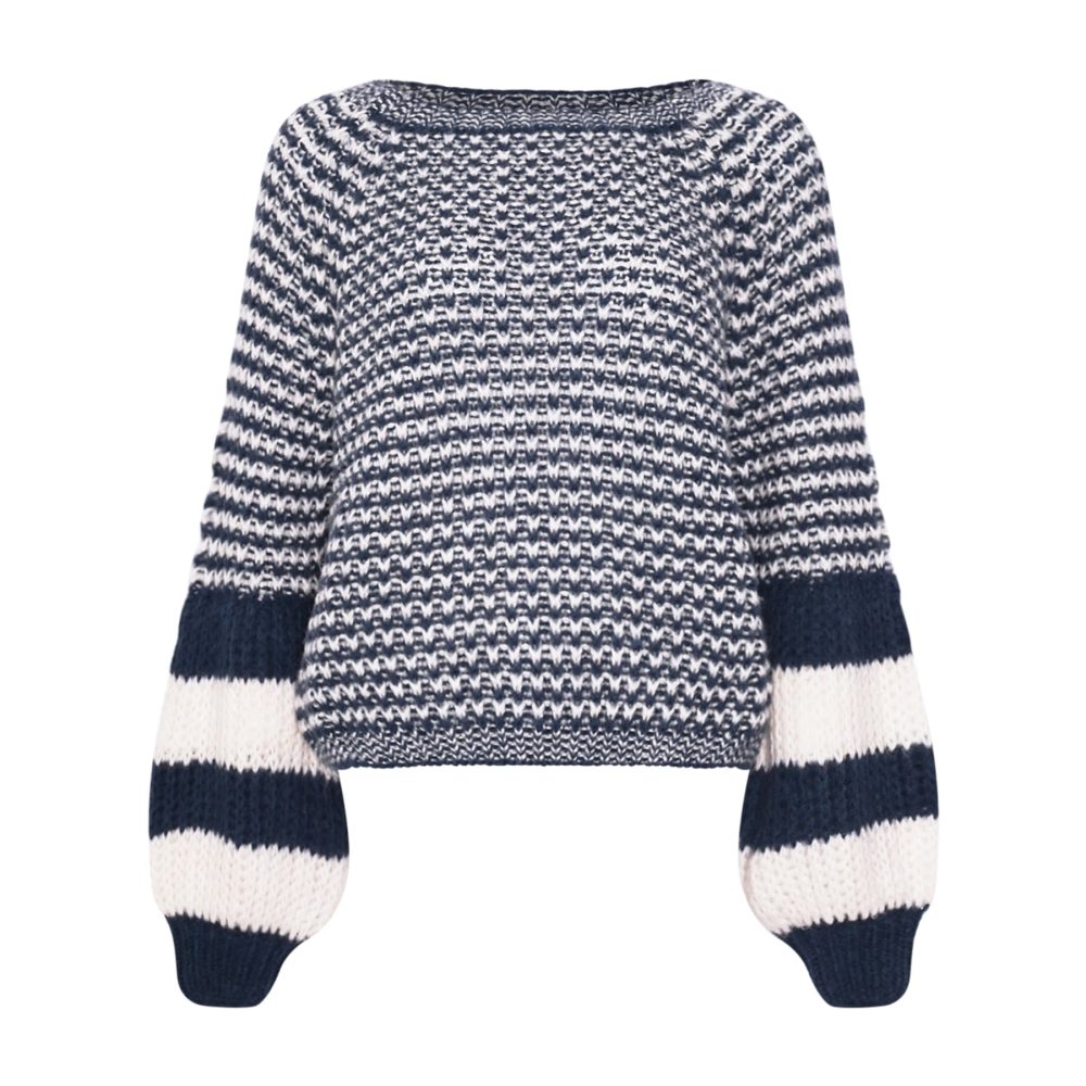 Kimba Knit - Navy Blue/Ivory Mix