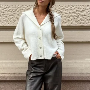 Selina Captain Wool Cardigan – Off White