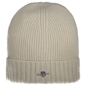 Shield Wool Beanie – Unisex  – Cream