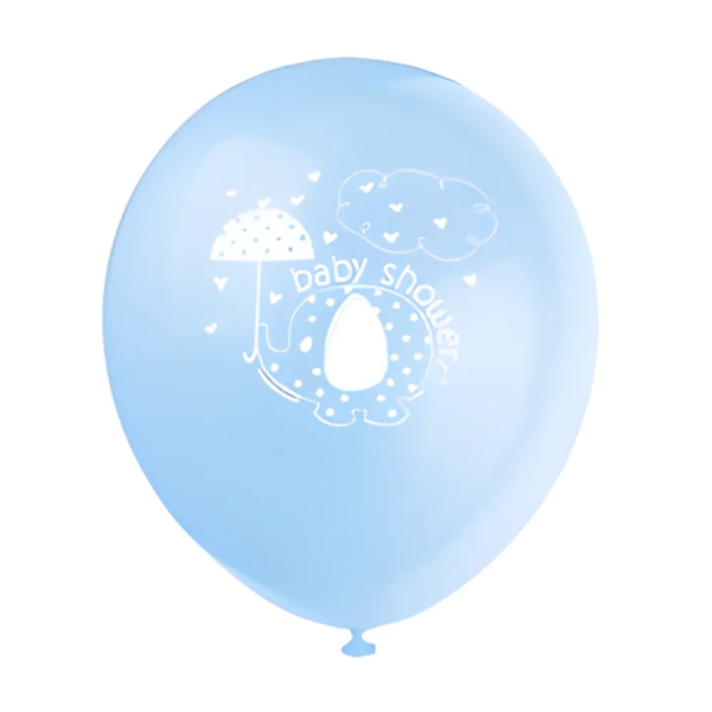 Babyshower elefanttrykk, gutt, 8 ballonger Babyshower elefanttrykk, gutt, 8 ballonger