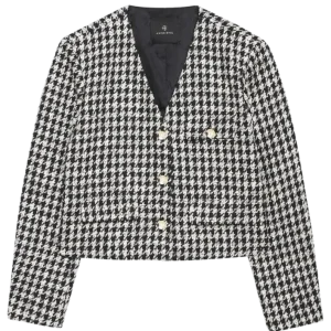 Cara Jacket – Cream And Black Houndstooth