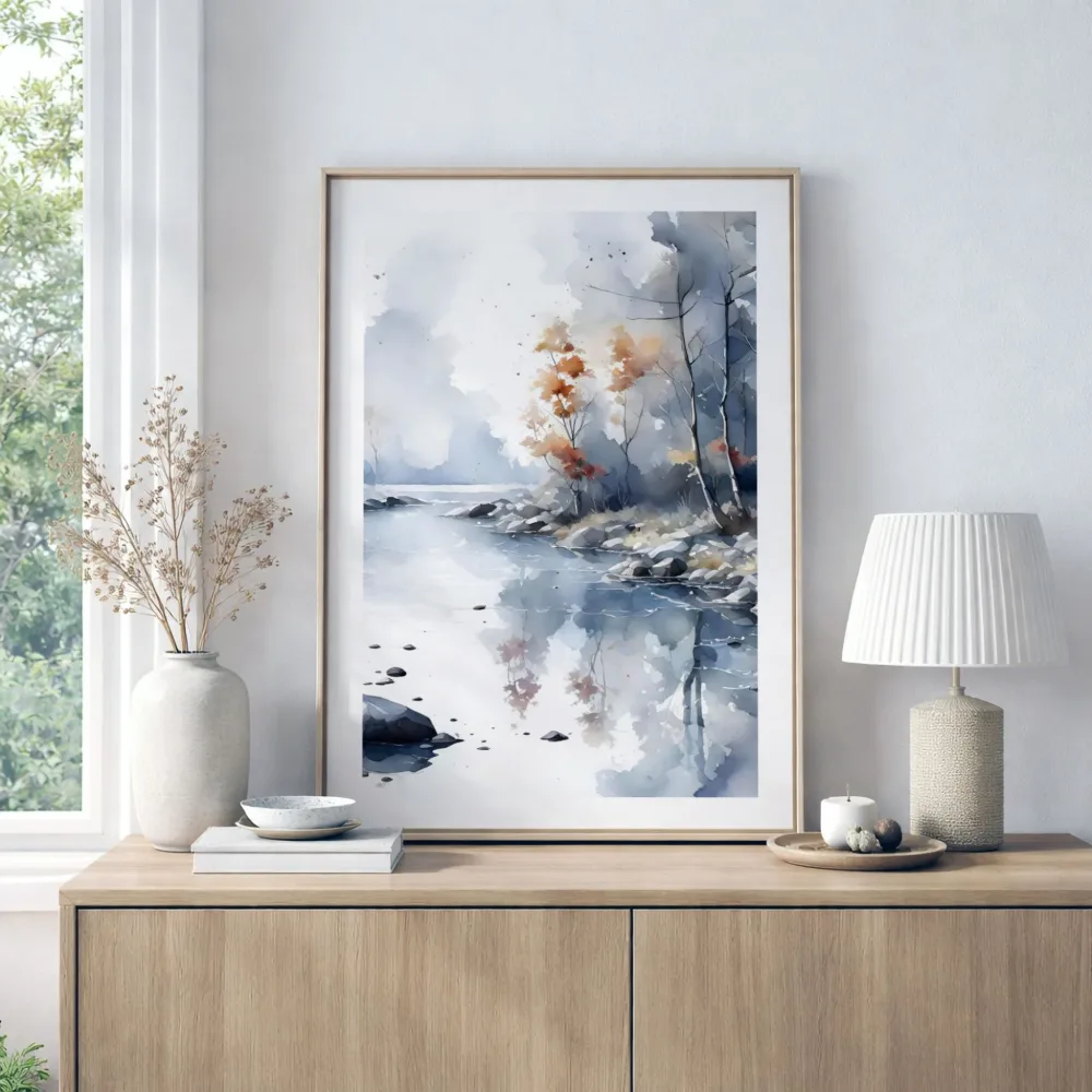 Misty River Bend – Vertikal plakat - Bilde 2