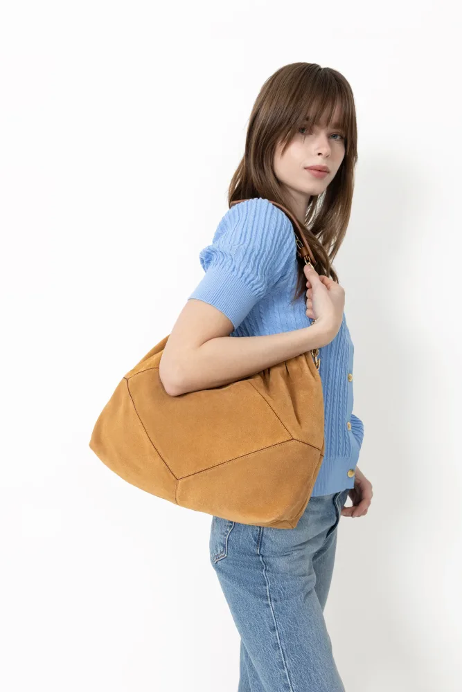 Bag M Suede June Tote - Cognac - Bilde 3