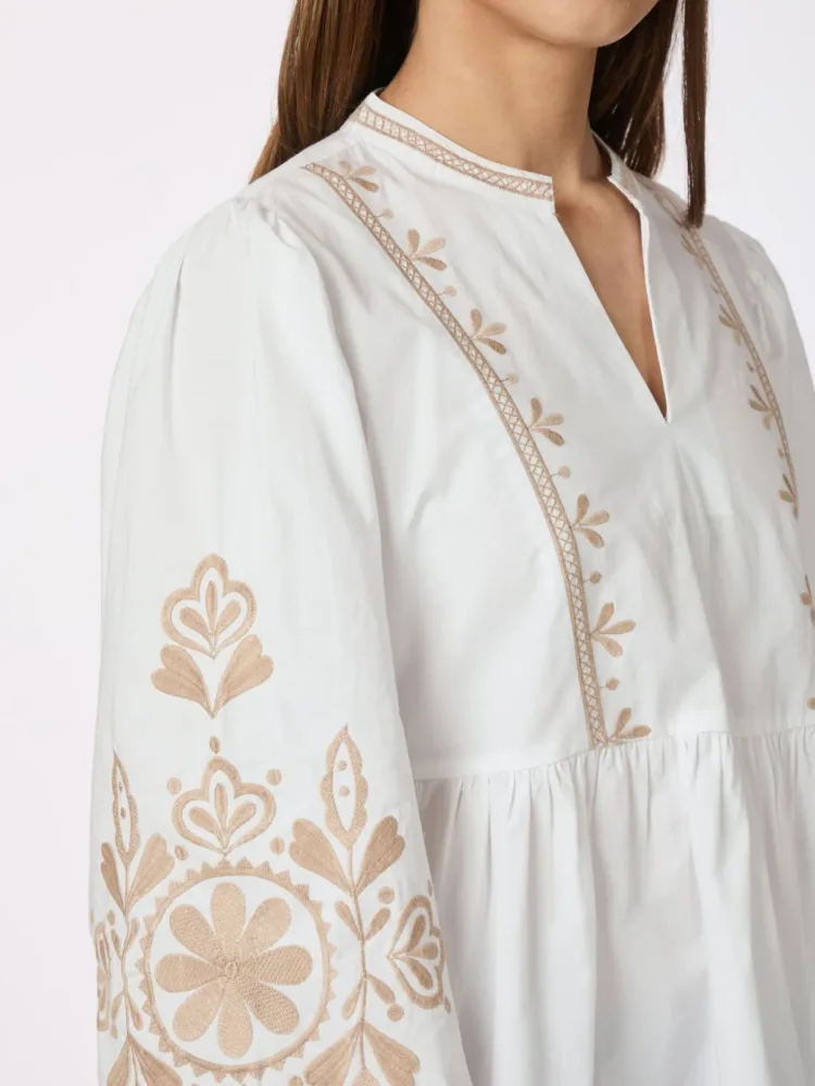 Ginia Emb Blouse - Off White - Bilde 3