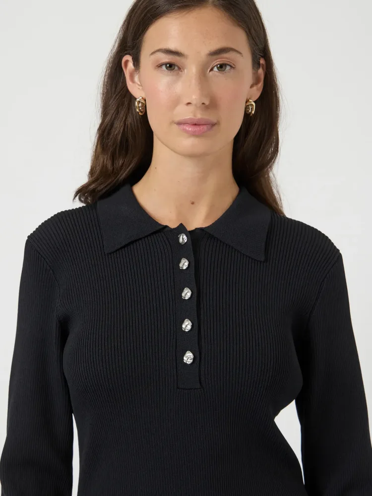 Yasnama Ls Knit Dress - Black - Bilde 3