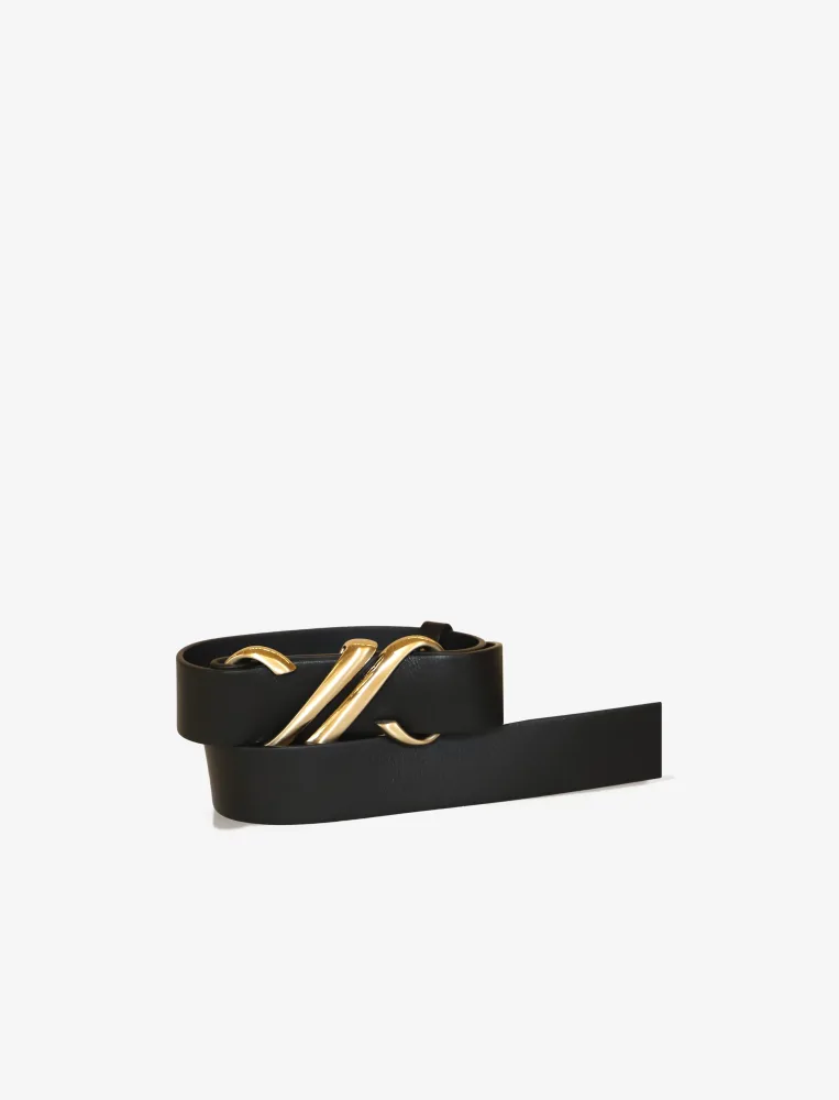 Monogram Belt In Shiny Calf - Black - Bilde 3