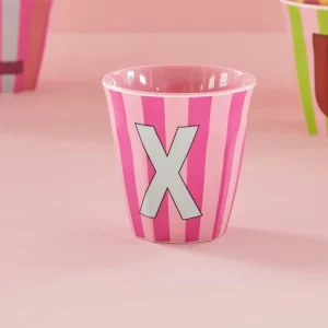 X- Alfabetkopp m/striper multifarget Rosa