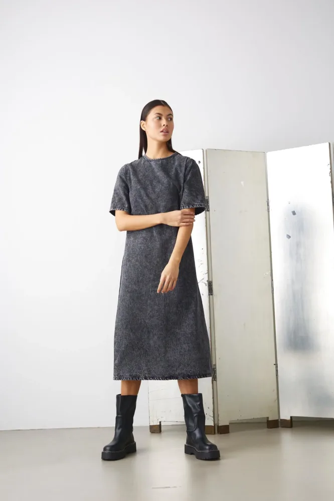Jannah Dress - Grey 90S Wash - Bilde 2