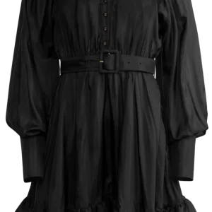 Cupro Mini Dress – Black