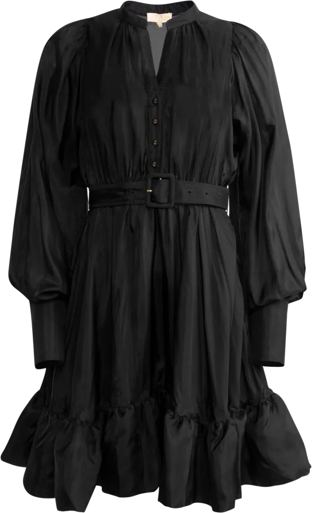 Cupro Mini Dress - Black