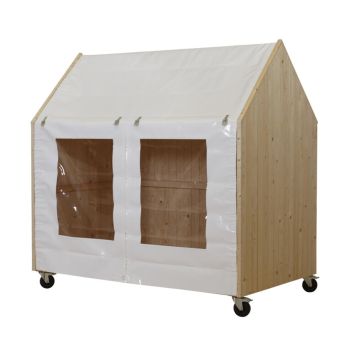 MINIHUS PÅ HJUL PLUS SHELTER 123X203CM NATUR MINIHUS PÅ HJUL PLUS SHELTER 123X203CM NATUR