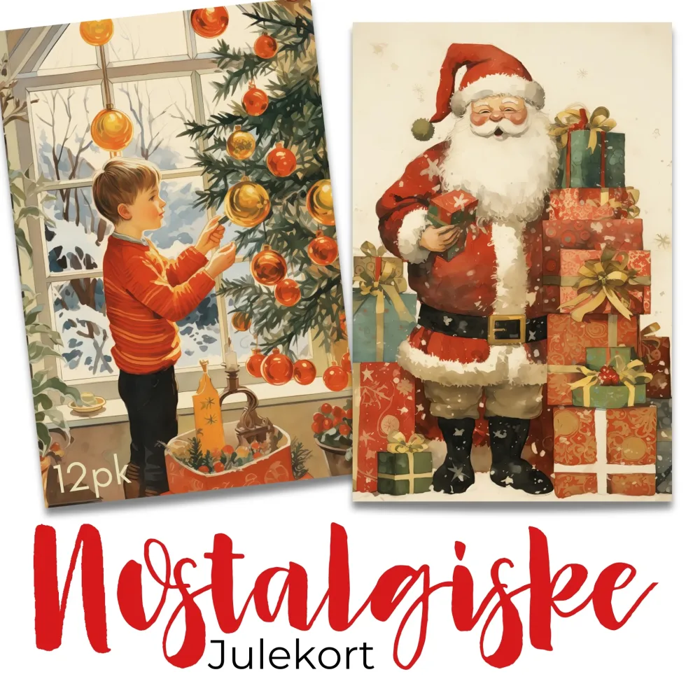 NOSTALGISKE JULEKORT – 12 KUNSTKORT MED KONVOLUTTER NOSTALGISKE JULEKORT – 12 KUNSTKORT MED KONVOLUTTER