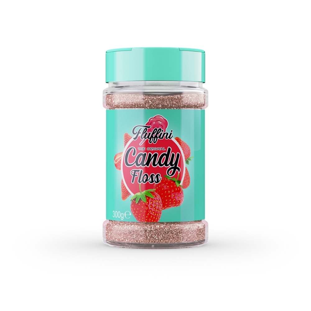 Sukkerspinn sukker Fluffini -Jordbær- 300g