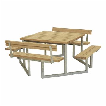 BENKESETT PLUS BORD/BENKER TWIST 2 RYGGSTØTTE 204X227X76/45CM GYLDENBRUN BENKESETT PLUS BORD/BENKER TWIST 2 RYGGSTØTTE 204X227X76/45CM GYLDENBRUN