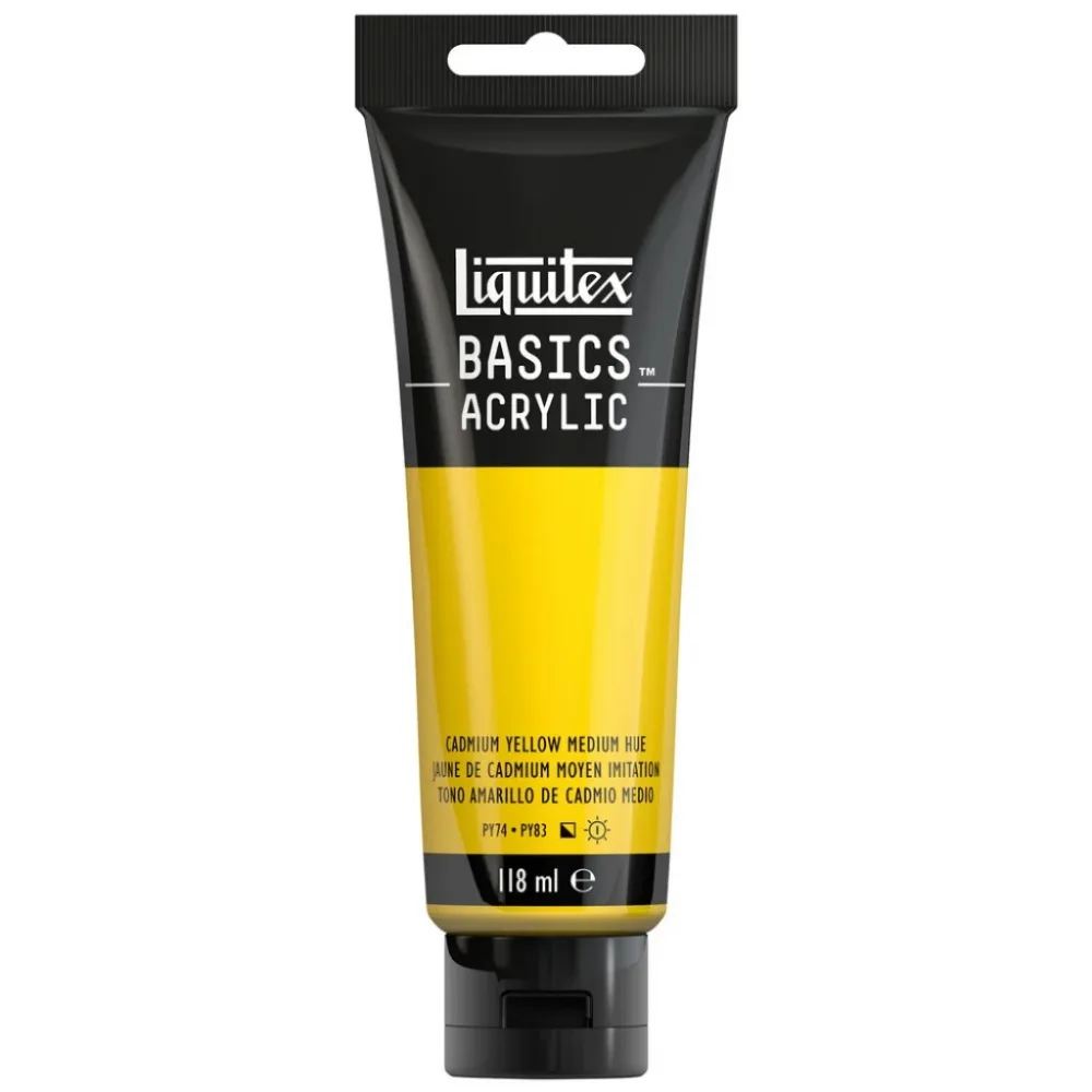 Liquitex Basics Acrylic 118ml – 830 Cadmium Yellow Medium Hue S1 Liquitex Basics Acrylic 118ml – 830 Cadmium Yellow Medium Hue S1