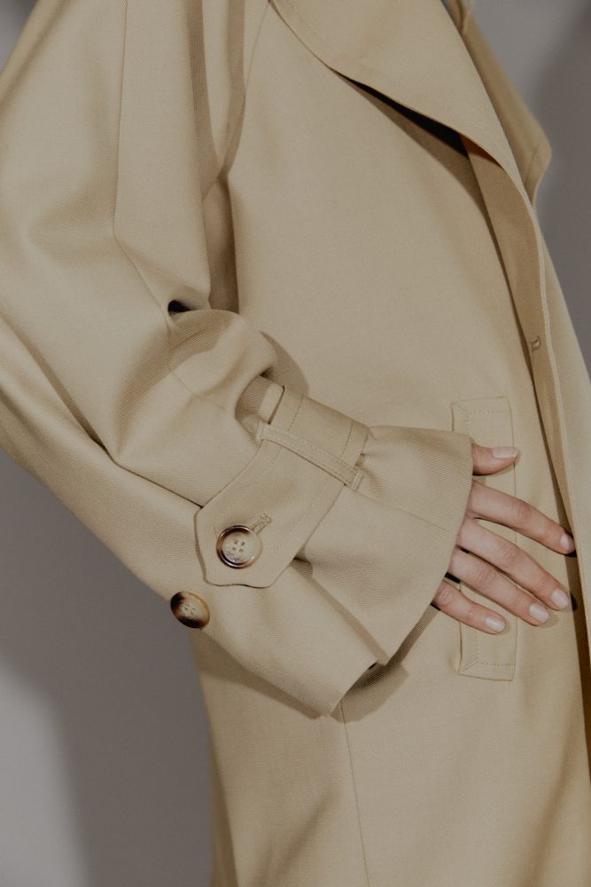 Wool Blend Trenchcoat - Beige - Bilde 3