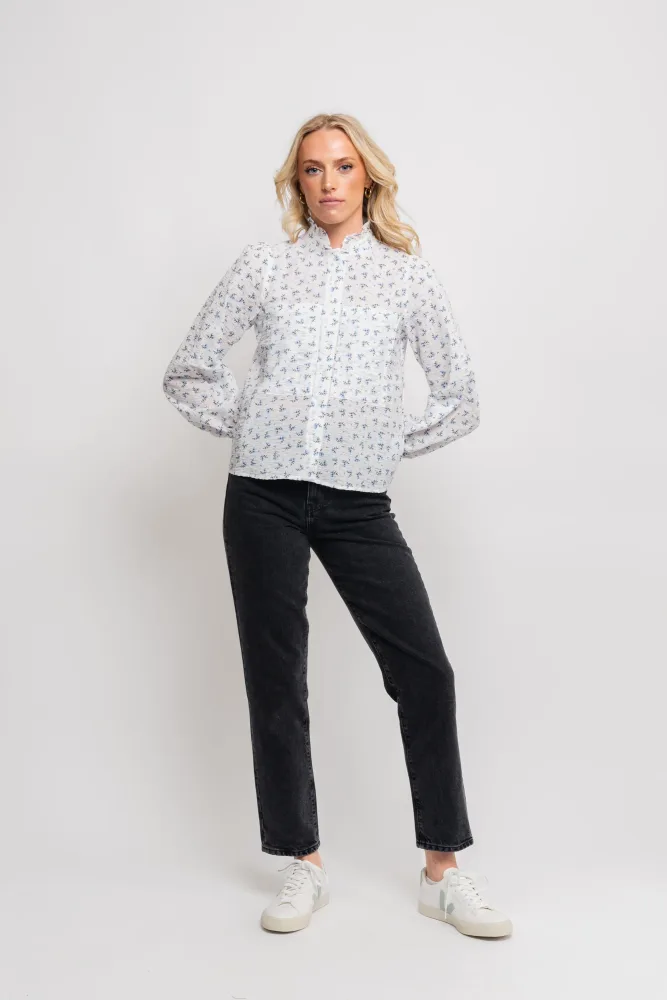 Tiffany Shirt - White/Blue - Bilde 3