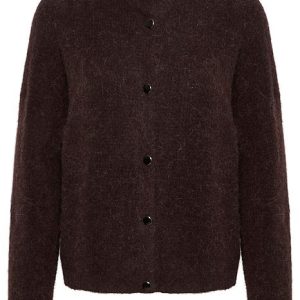 AlphaGZ Short Cardigan – Deep Brown Melange AlphaGZ Short Cardigan – Deep Brown Melange