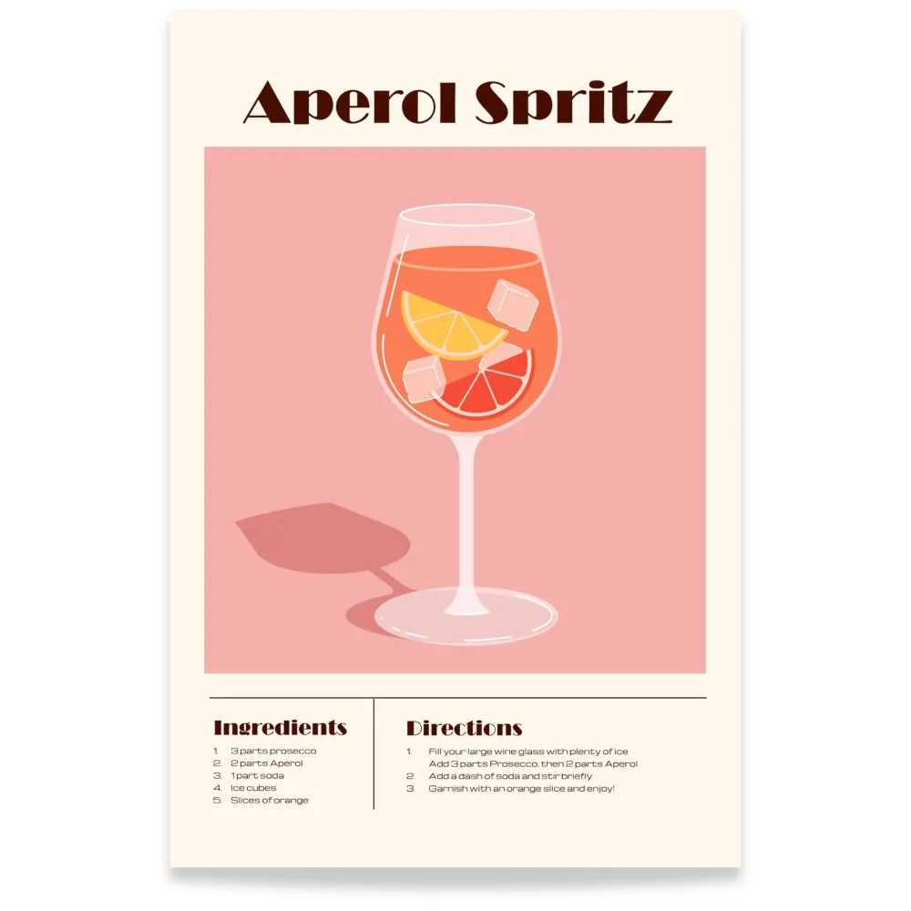 Aperol Spritz – plakat med oppskrift Aperol Spritz – plakat med oppskrift
