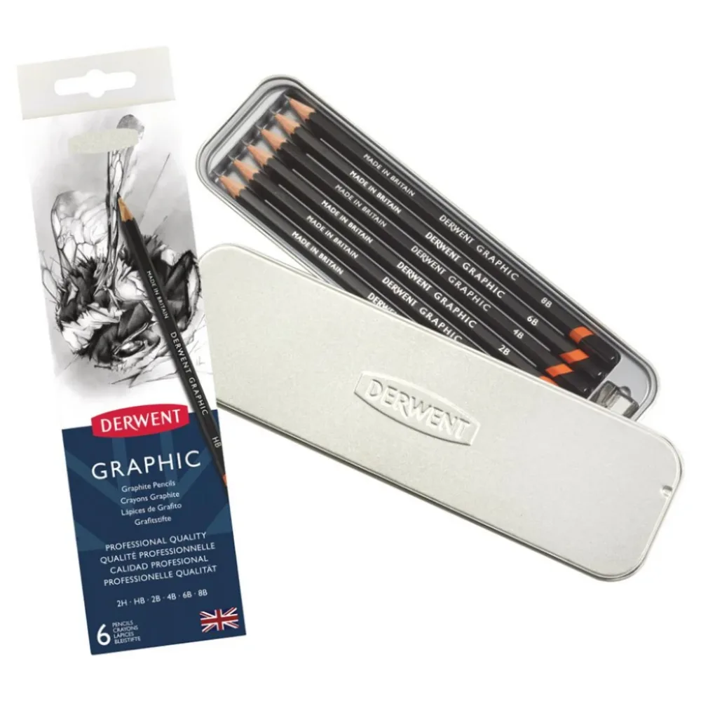 Derwent Graphic – Soft Sett, 2H-8B, 6stk.