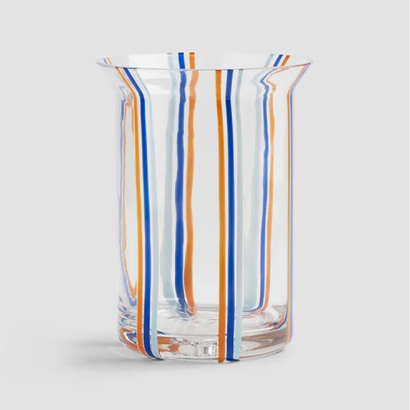 Vase Yogu Stripe Blå/Orange – By &Klevering