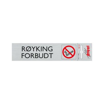 SKILT PICKUP RØYKING FORBUDT ALU 165 X 44 MM SKILT PICKUP RØYKING FORBUDT ALU 165 X 44 MM