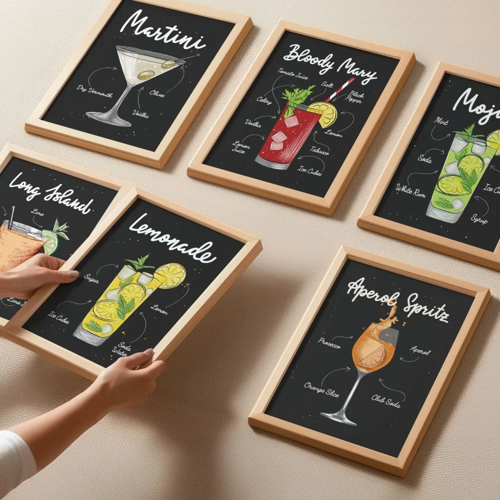 COCKTAIL PLAKAT - VELG BLANT FLERE STILIGE MOTIVER