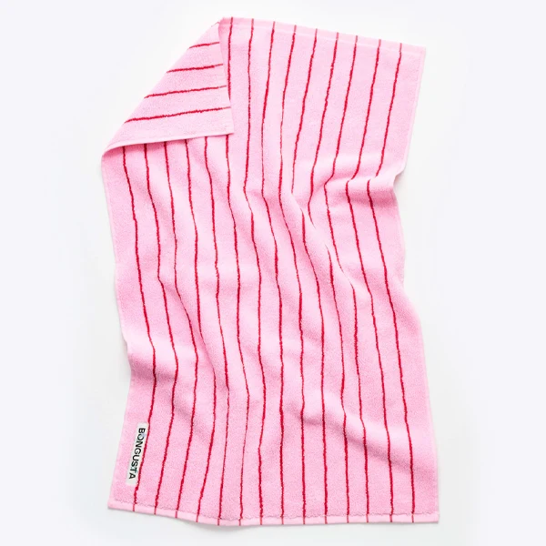 Naram Håndkle Baby Pink And Ski Patrol Red 50x80 - By Bongusta