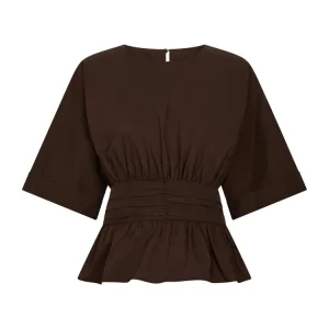 Annegret Poplin Blouse – Chocolate Brown
