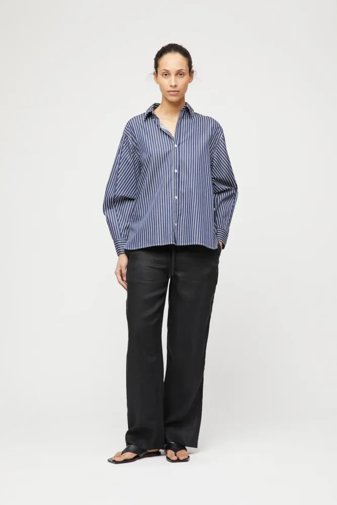 Coastal Shirt - Navy Blue White Stripe - Bilde 2