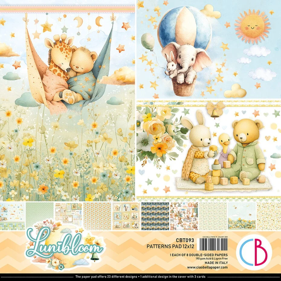 Ciao Bella – Lunibloom 12×12 Inch Patterns Pad (8pcs) (CBT093)