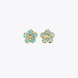 Kira Flower Stud – Tory Gold / Blue