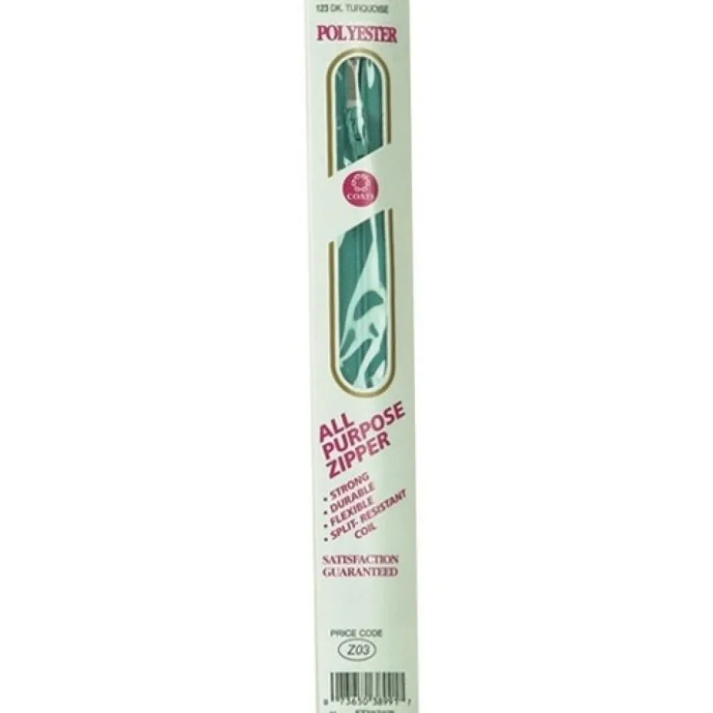 Glidelås i nylon (lukket) - 35cm Dark Turquoise