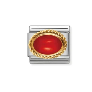 Nomination – Link HARD STONES 18k gold setting RED CORAL Nomination – Link HARD STONES 18k gold setting RED CORAL