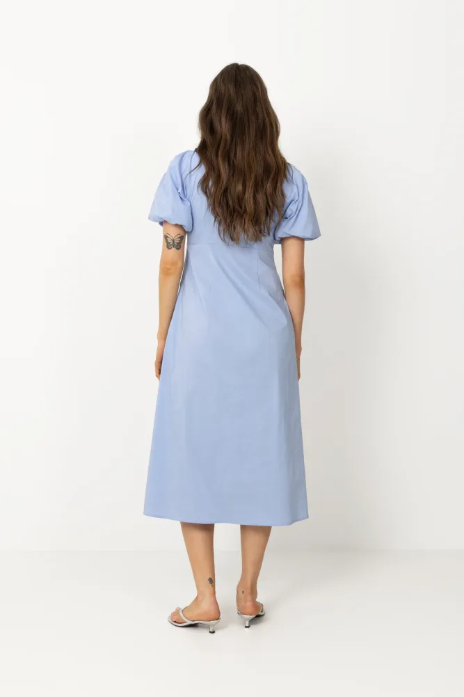Illana Poplin Dress - Sky Blue - Bilde 3