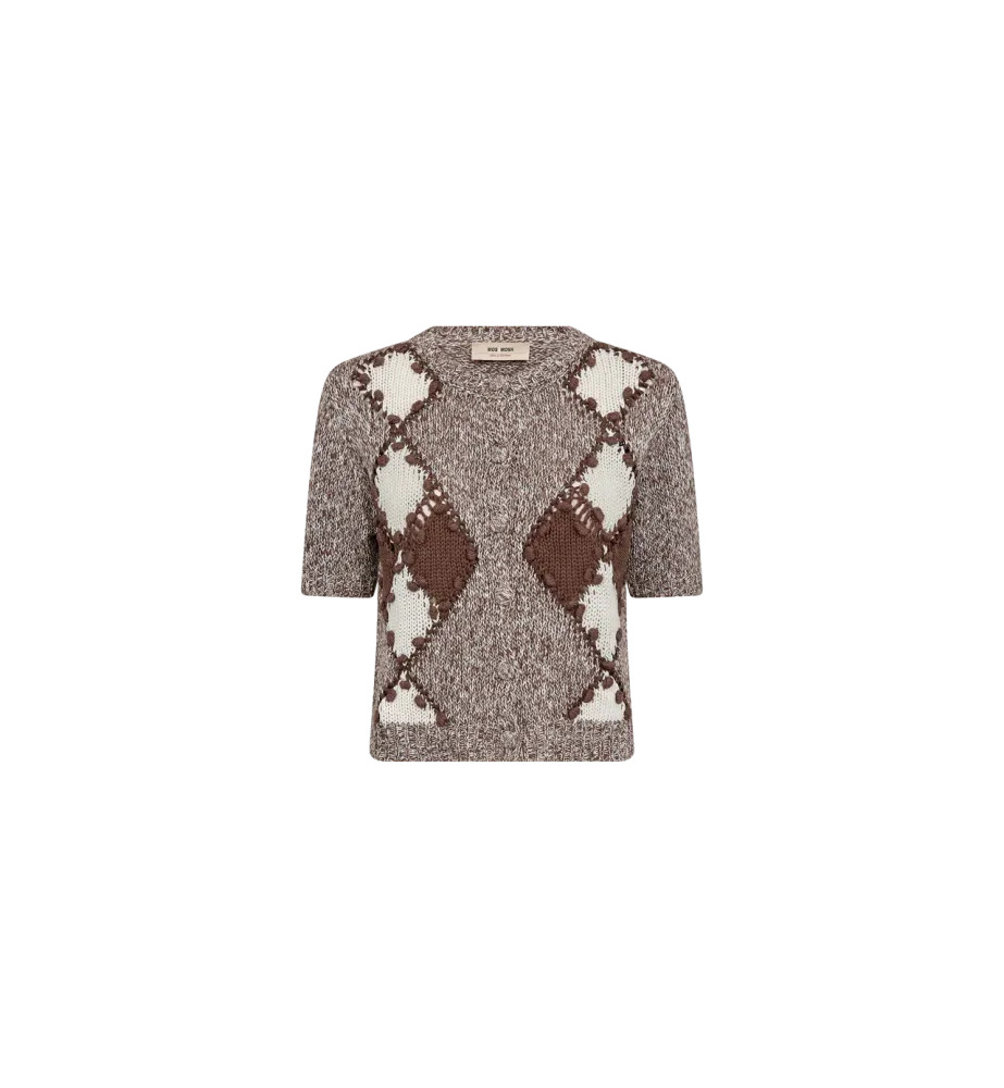 Elio Ss Knit Cardigan - Coffee Quartz - Bilde 3