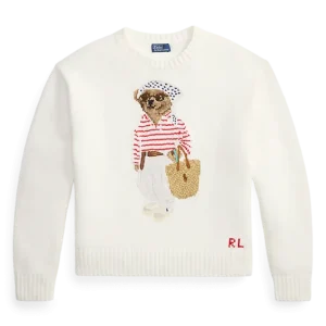 Polo Bear Crewneck Sweater – White Multi Polo Bear Crewneck Sweater – White Multi