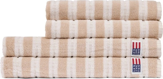 Striped Terry Towel 70X130 - Lt Beige/Off White - Bilde 3