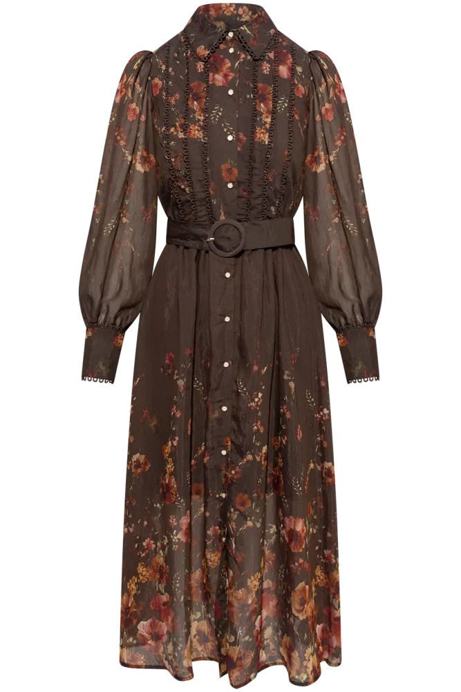 Yasromantica Ls Long Dress - Show - Chicory Coffee Romantica Aop