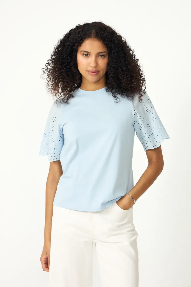 Yaslex Ss Top W. Emb Sleeves - Skyway - Bilde 3