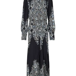 Yasbirma Ls Long Shirt Dress – Black Birma Print