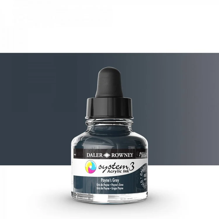 Daler Rowney - System3 Ink 29,5ml - 065 Paynes Grey - Bilde 2