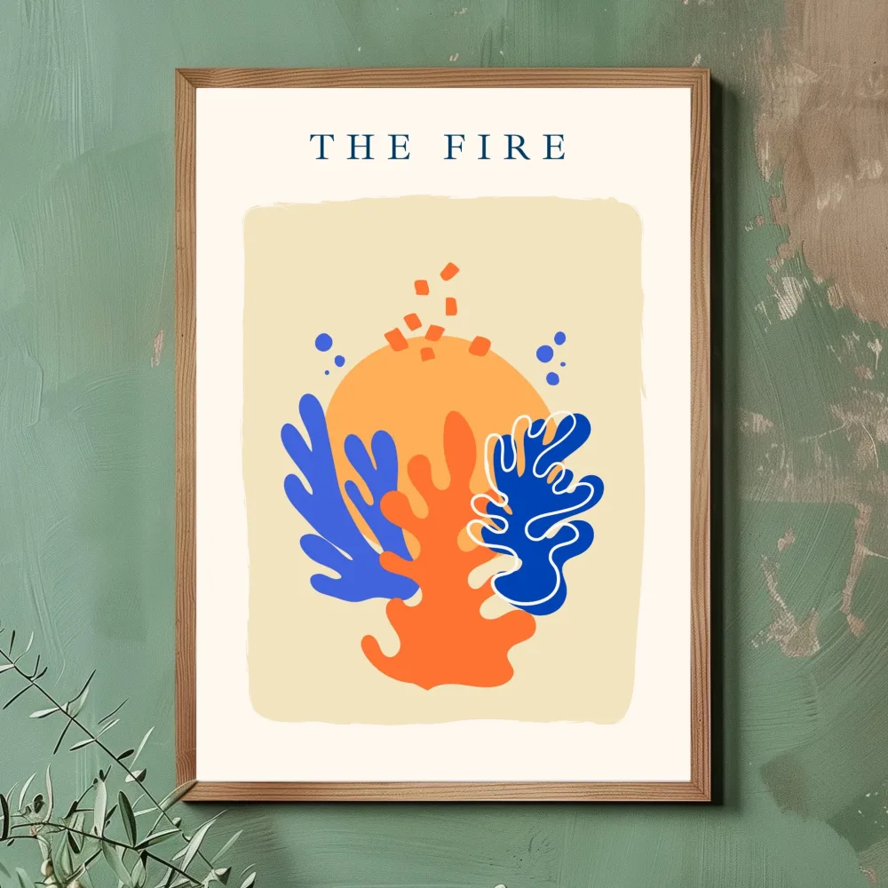 ABSTRACT MATISSE FIRE KUNSTPLAKAT - Bilde 2