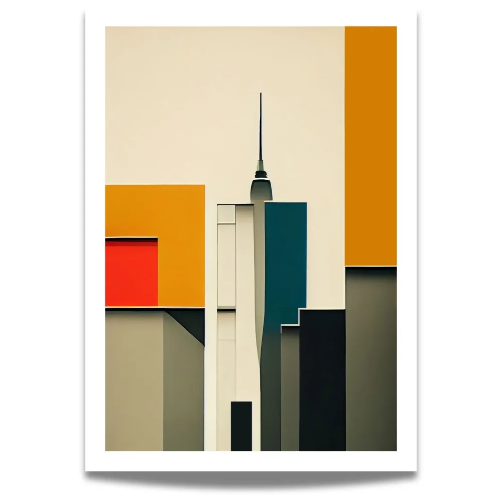 BAUHAUS GEOMETRIC ART No18 – PLAKAT OG LERRET