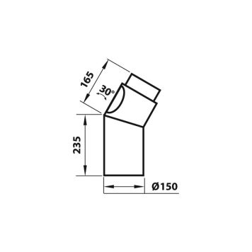SKORSTEINSBØY ADURO 30° MED RENSELUKE 235X165MM SKORSTEINSBØY ADURO 30° MED RENSELUKE 235X165MM