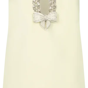 Crepe Bow Mini Dress – Yellow