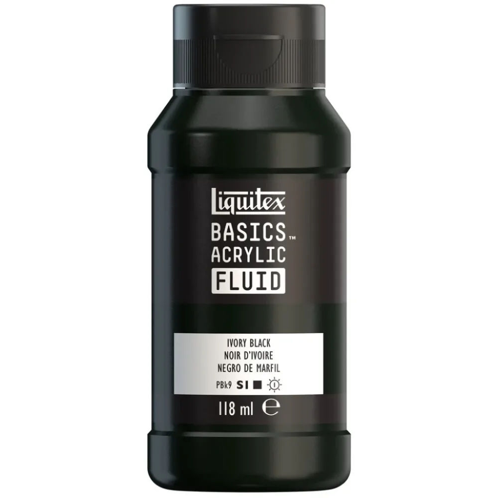 Liquitex Basics Fluid Acrylic 118ml - 244 Ivory Black S1