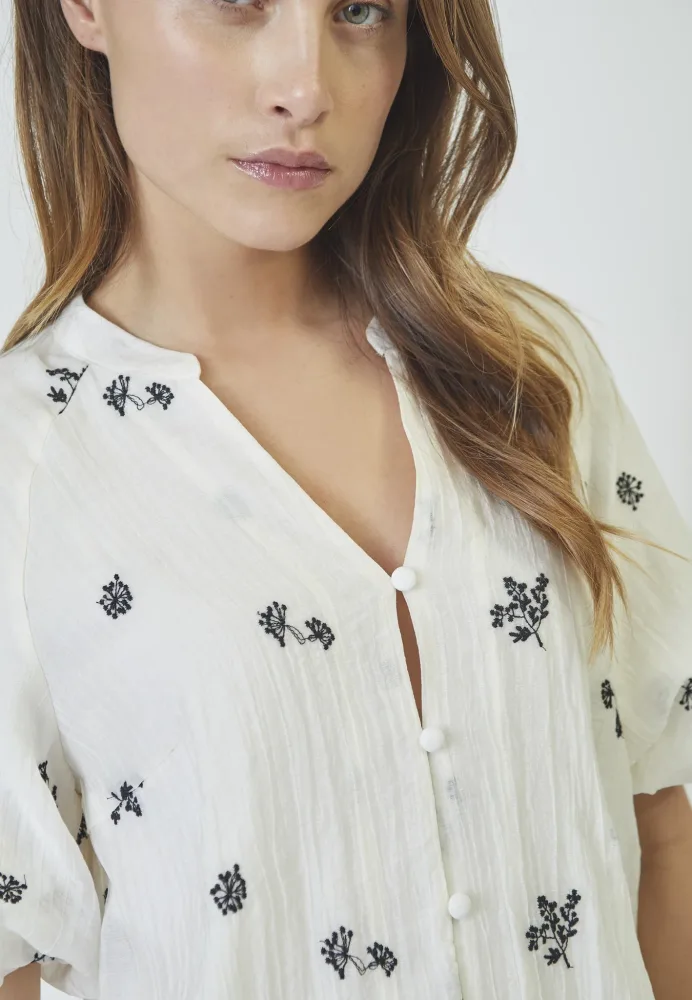 Colleencc Ss V-Shirt - Off White - Bilde 3